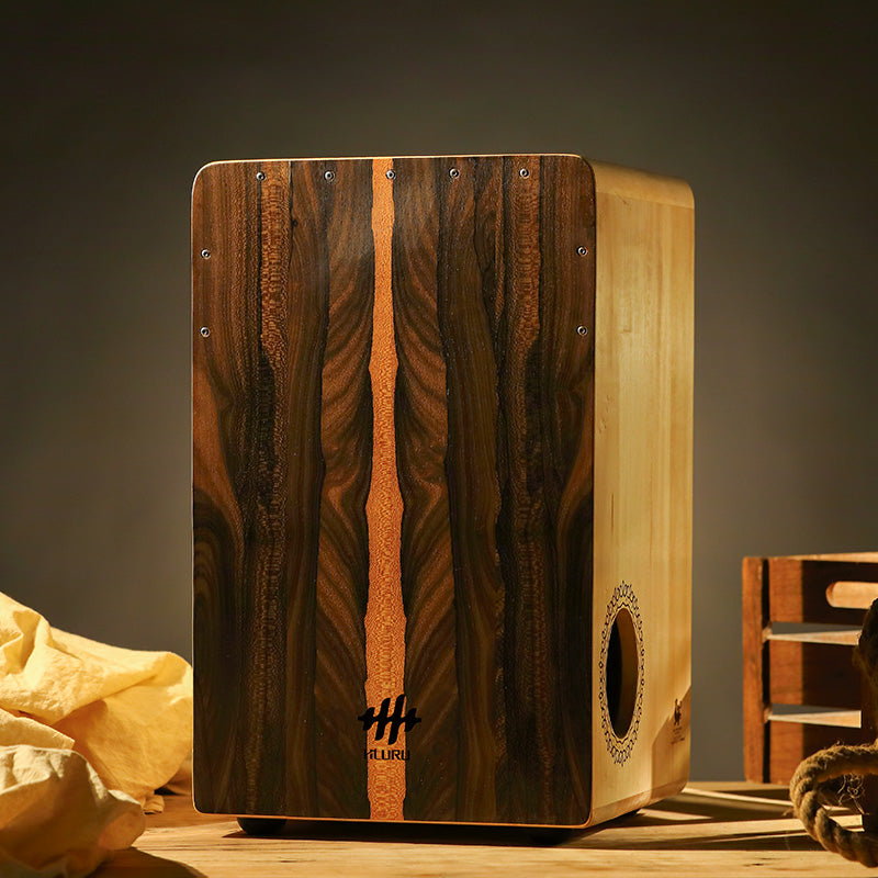 HLURU Cajón Drum Percussion Box Drum do relaksu - Biały Tygrys