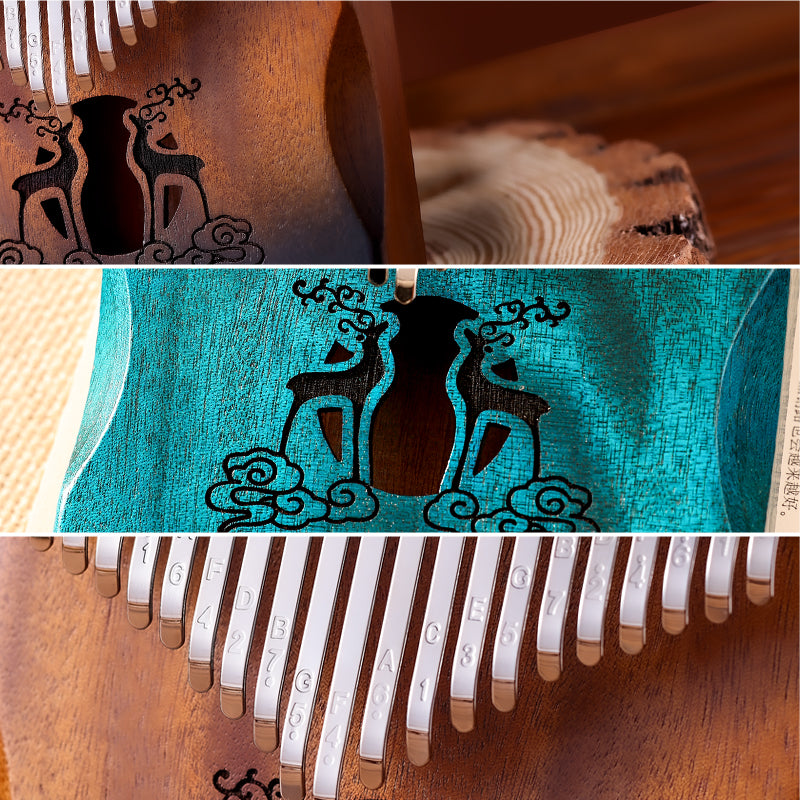 Huashu 17/21 Keys Mahogany C Major Kalimba for Early Childhood Education - Reindeer