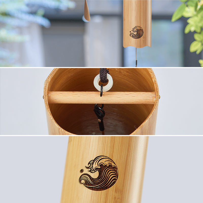 Hluru 난무 대나무 바람차임 8개의 막대 이중 스윙 리렉션용 - 웨이브 시리즈