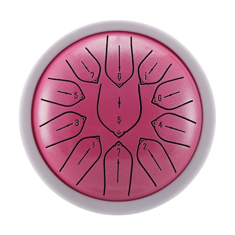 Huashu 11 notes 6 inch Small Carbon Steel Tongue Drum For Beginner and Kid - Harmonic Disc Drum