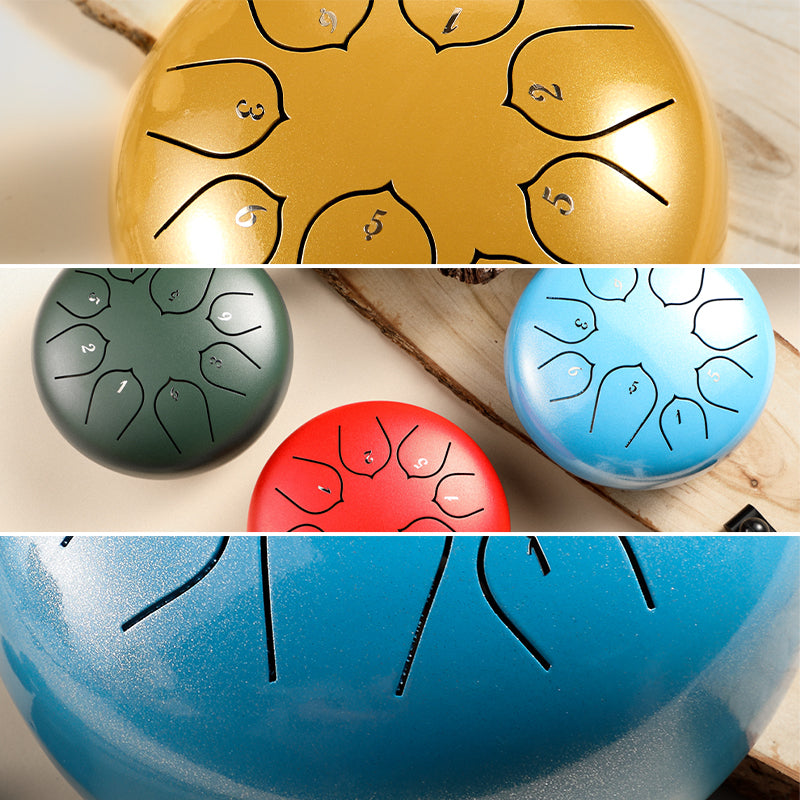 HUASHU Dzwon zębaty z stali węglowej 6 cali 8 nut C5 Major do relaksu - Ulepszony Dzwon zębaty Lotus