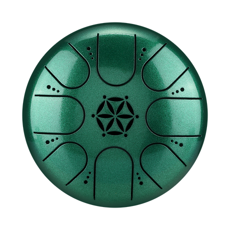 HLURU 304 Złota Stal Dzwonek na Język 5 Cali 8 Not (Kwiat Życia) do Medytacji