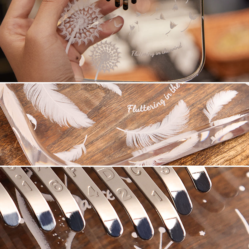 HUASHU Acrylic 17/21 Keys C Major Kalimba for Music Therapy - Dandelion