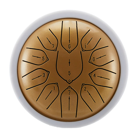 Huashu 11 notes 6 inch Small Carbon Steel Tongue Drum For Beginner and Kid - Harmonic Disc Drum