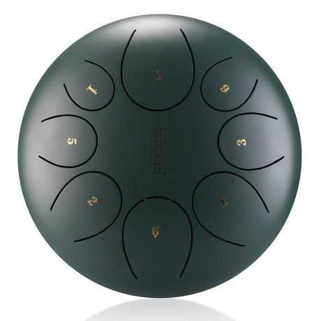 HUA SHU Stalowa trąbka z połyskującym stopem 10 cali 8 nut C5 w tonacji majuskularnej do medytacji - okrągła trąbka z językiem