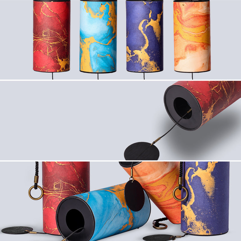 Hluru 9 Tubes Nanmu Bamboo & Specialty Paper Wind Chime for Mindfulness - Energy Series