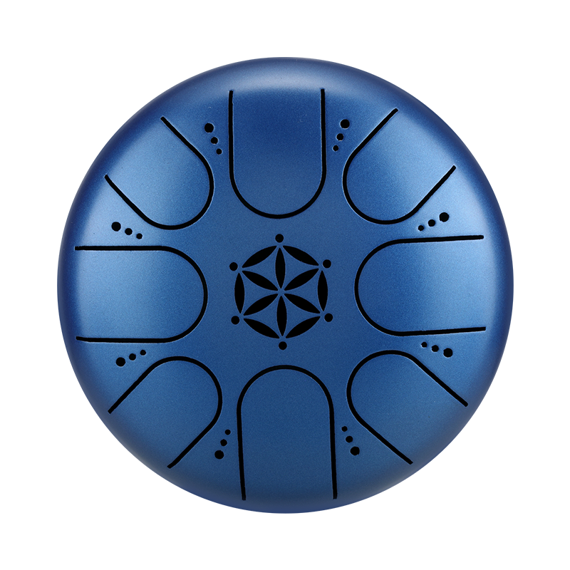 HLURU 304 Złota Stal Dzwonek na Język 5 Cali 8 Not (Kwiat Życia) do Medytacji