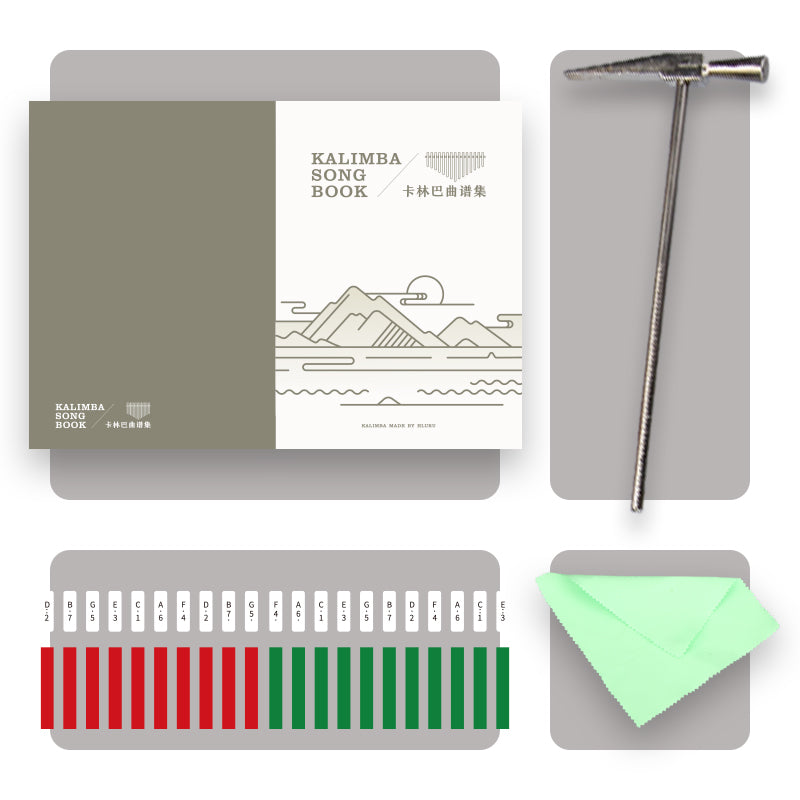 【Engravable】Huashu 17/21 Keys Acrylic C Major Kalimba for Meditation - Transparent Green Sakura
