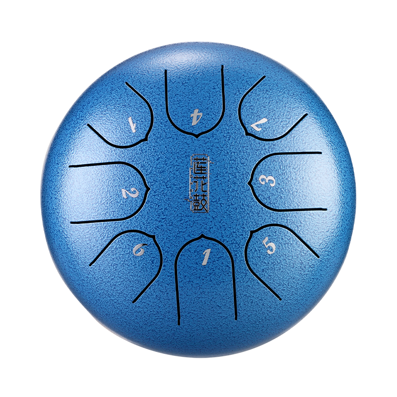 HUASHU Dzwon zębaty z stali węglowej 6 cali 8 nut C-dur do medytacji - Dzwon zębaty lotosowy z pionowym wzorem