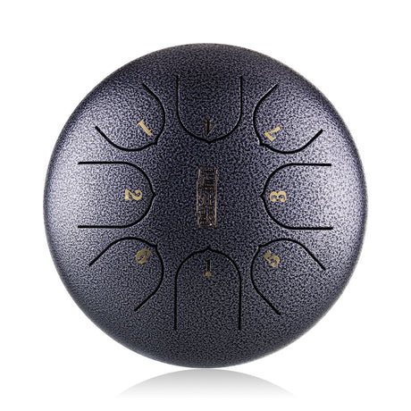 Huashu 탄소강 텅드럼 6인치 8음 C장조 명상용 - 수직 줄무늬 연꽃 텅드럼