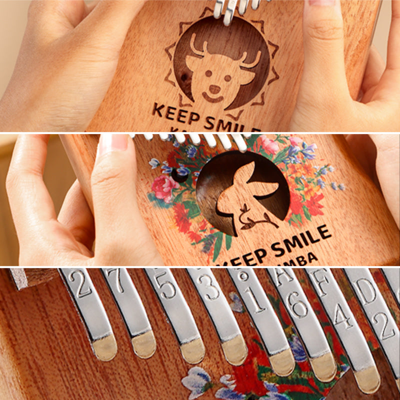 HUASHU Kalimba mit Mahagonikern, C-Dur, hohles Kalimba-Instrument – Tierserie Kalimba