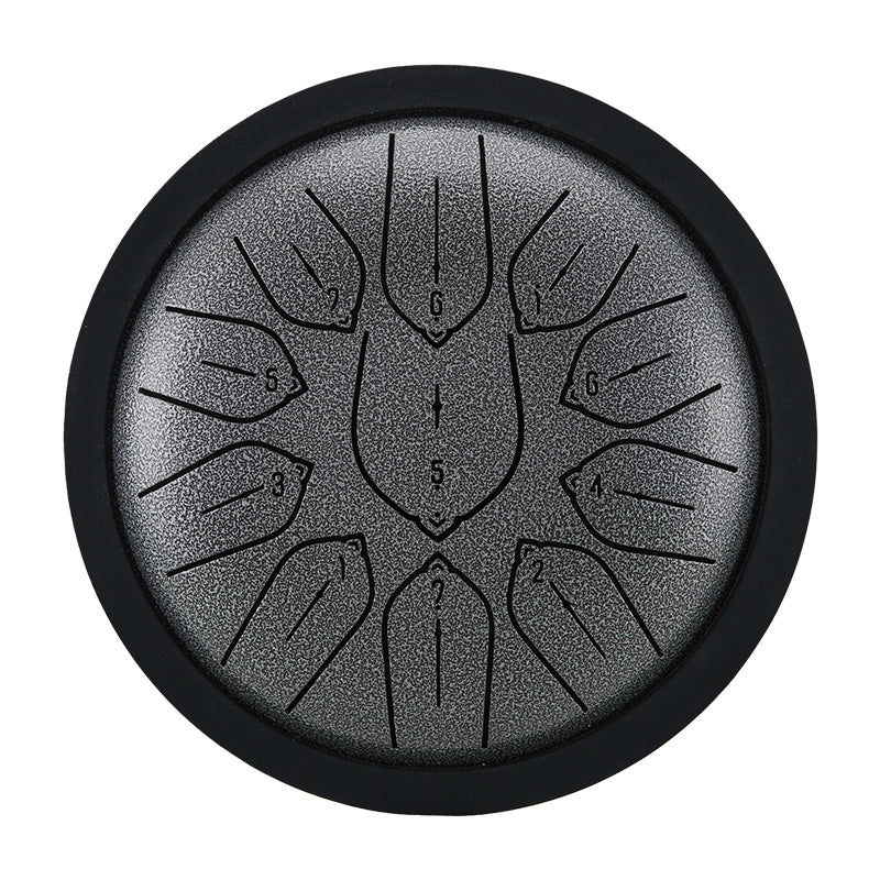 Huashu 11 notes 6 inch Small Carbon Steel Tongue Drum For Beginner and Kid - Harmonic Disc Drum