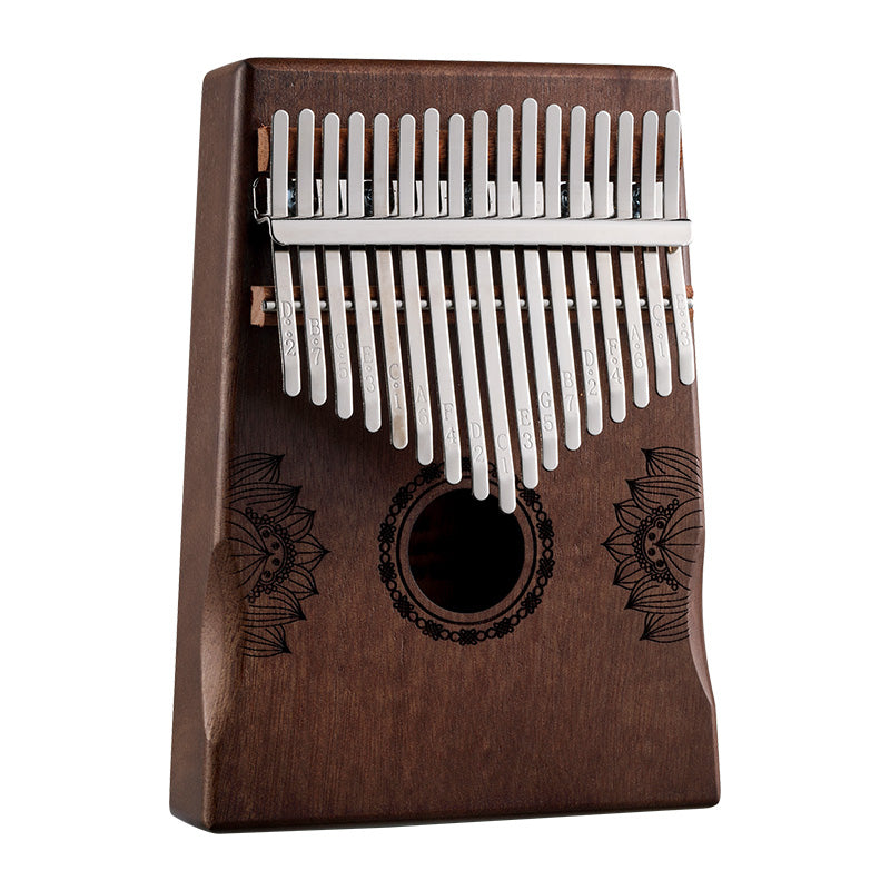 HUASHU Kalimba Daumenklavier 17 Tasten/21 Tasten C-Dur Mahagoni-Kern für Yoga - Hohle Lotus-Serie