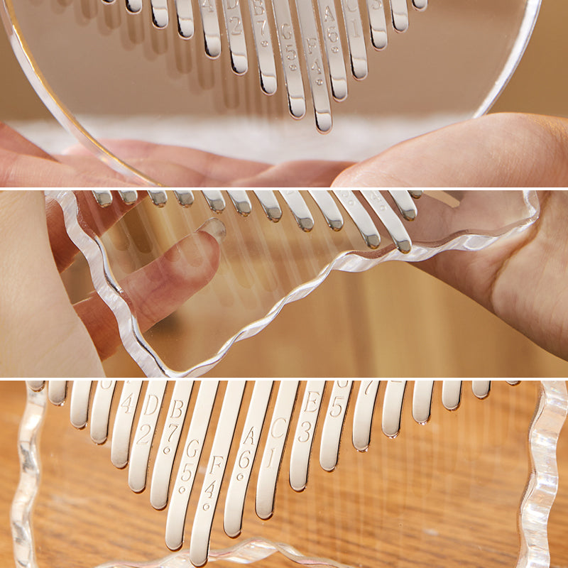【Engravable】Huashu 17/21 Keys Acrylic C Major Kalimba for Yoga - Transparent Sakura