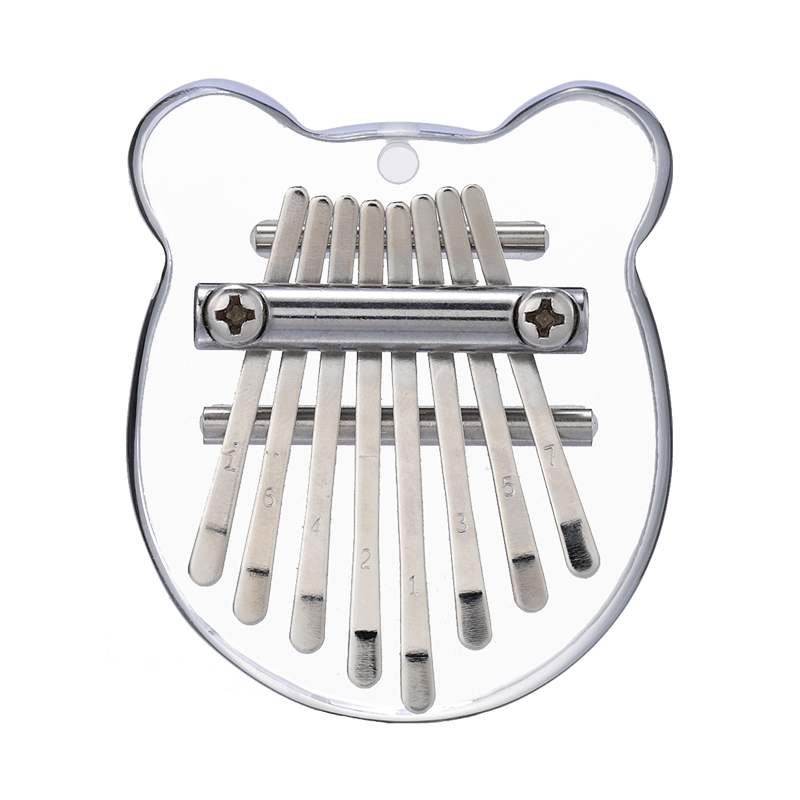 【Engravable】Huashu 8/17/21 Keys Acrylic C Major Kalimba for Spiritual Practices - Transparent Bear