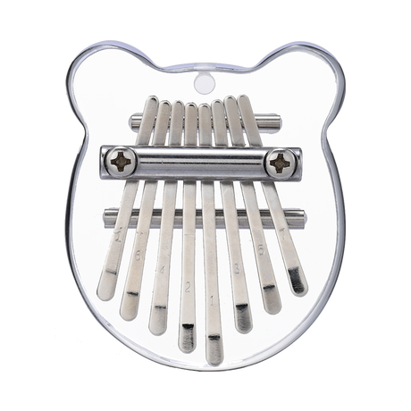 【Engravable】Huashu 8/17/21 Keys Acrylic C Major Kalimba for Spiritual Practices - Transparent Bear