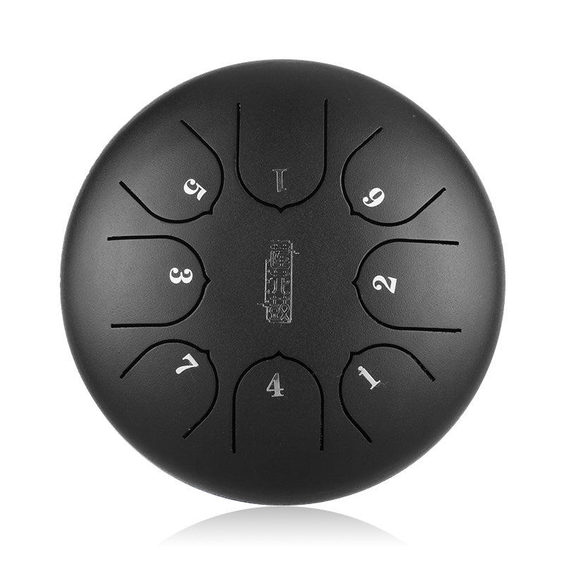 HUASHU Dzwon zębaty z stali węglowej 6 cali 8 nut C-dur do medytacji - Dzwon zębaty lotosowy z pionowym wzorem