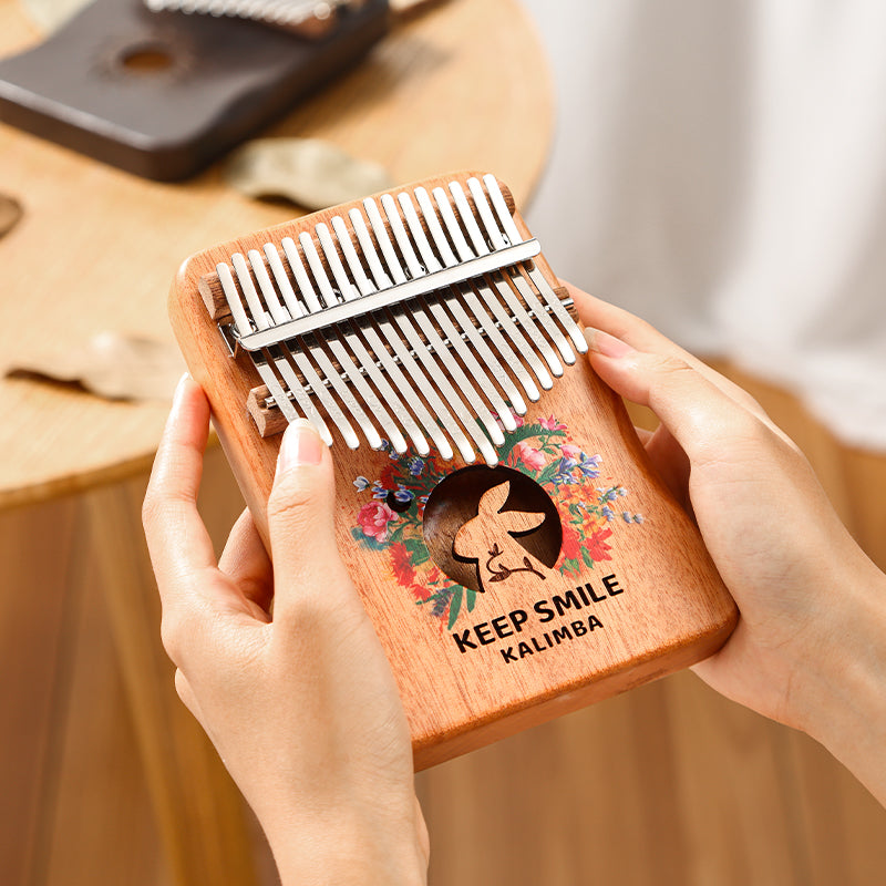 HUASHU Kalimba mit Mahagonikern, C-Dur, hohles Kalimba-Instrument – Tierserie Kalimba