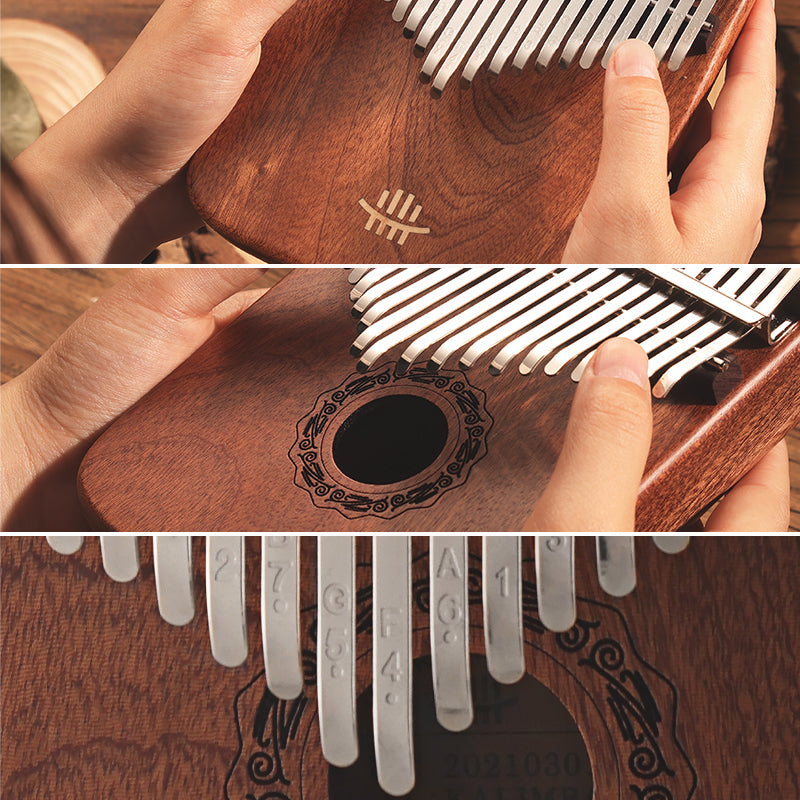 Hluru 21 Keys Sandalwood C Major Kalimba for Relaxation - Rounded Edge
