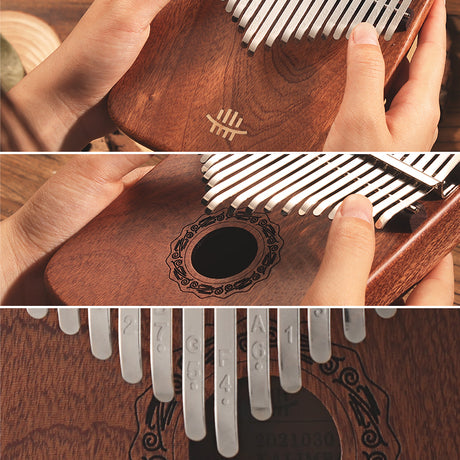 Hluru 21 Keys Sandalwood C Major Kalimba for Relaxation - Rounded Edge
