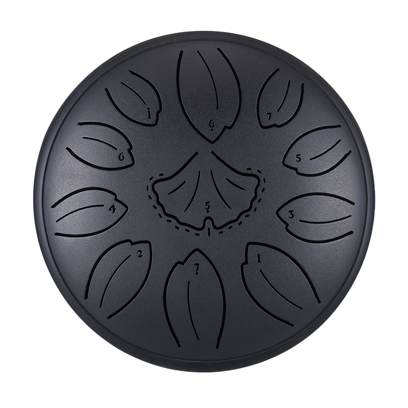 Huashu 11 notes 6" C5 Major Carbon Small Steel Tongue Drum For kids and Beginners - Golden Ginkgobiloba series