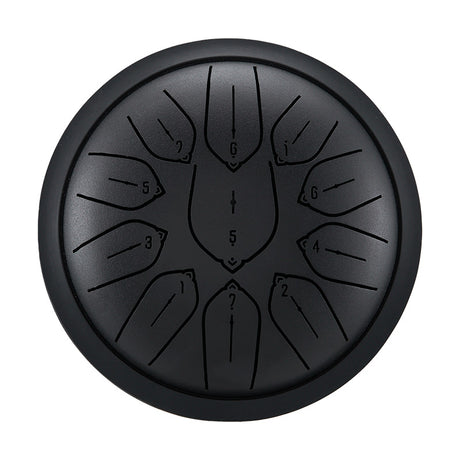 Huashu 11 notes 6 inch Small Carbon Steel Tongue Drum For Beginner and Kid - Harmonic Disc Drum