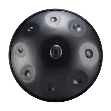 HLURU Nitride Steel Gray Handpan Drum 22 Inch 9 Notes D-Kurd Handpan for Family Entertainment - Level C Rubber Edge