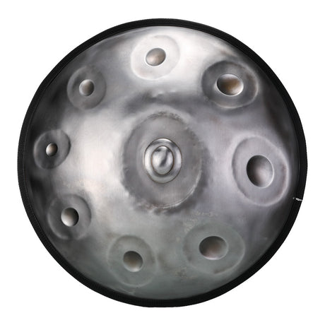 HLURU Stainless Steel Silver Handpan Drum 22 Inch 9 Notes D-Kurd Handpan for Social Gatherings - Level C Rubber Edge