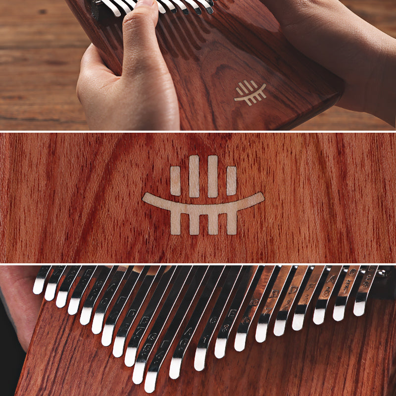 Hluru 17/21 Keys Zambian Padauk C Major Kalimba for Spiritual Practices - Rounded Edge