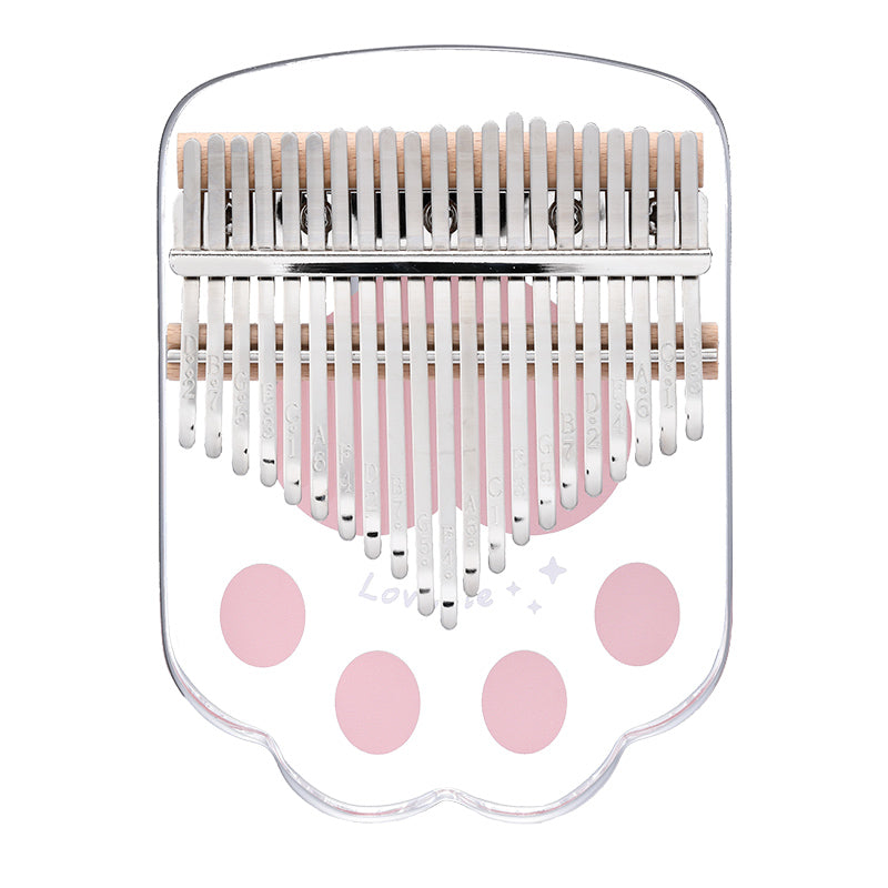 【Engravable】Huashu 17/21 Keys Acrylic C Major Kalimba for Relaxation - Cat's Paw