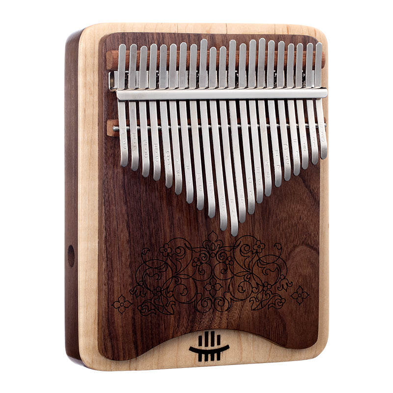 Hluru 21 Keys Black Walnut & Maple C Major Kalimba for Early Childhood Education - Double Layer of Wah-Wah