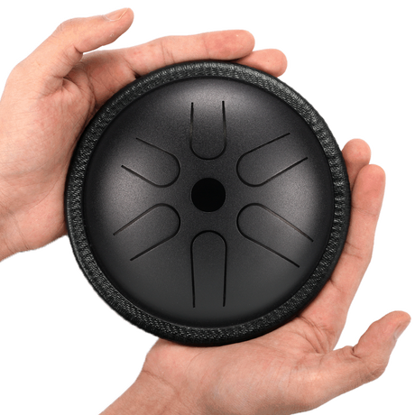 HLURU Mikroaluminiowany Stalowy Tamburyn 5,5 Cali 6 Notek na Yoga - Kieszeniowy Tamburyn