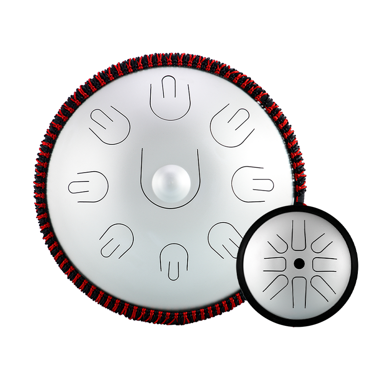 Mini tambour handpan de 35,5 cm (14 pouces) - 9 notes relaxantes - Tambour à languettes