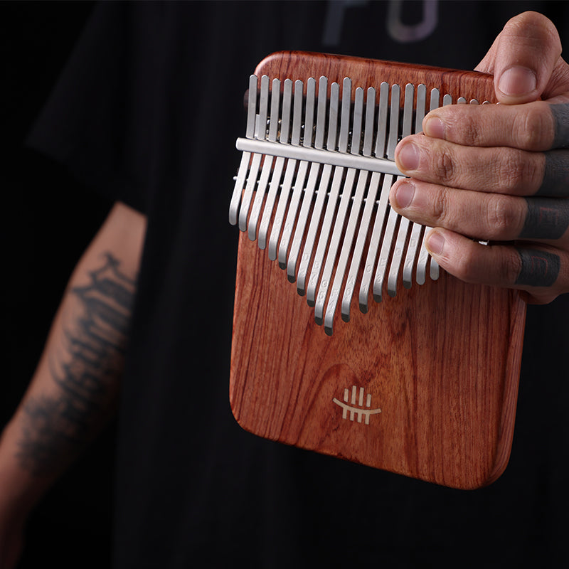 Hluru 17/21 Keys Zambian Padauk C Major Kalimba for Spiritual Practices - Rounded Edge