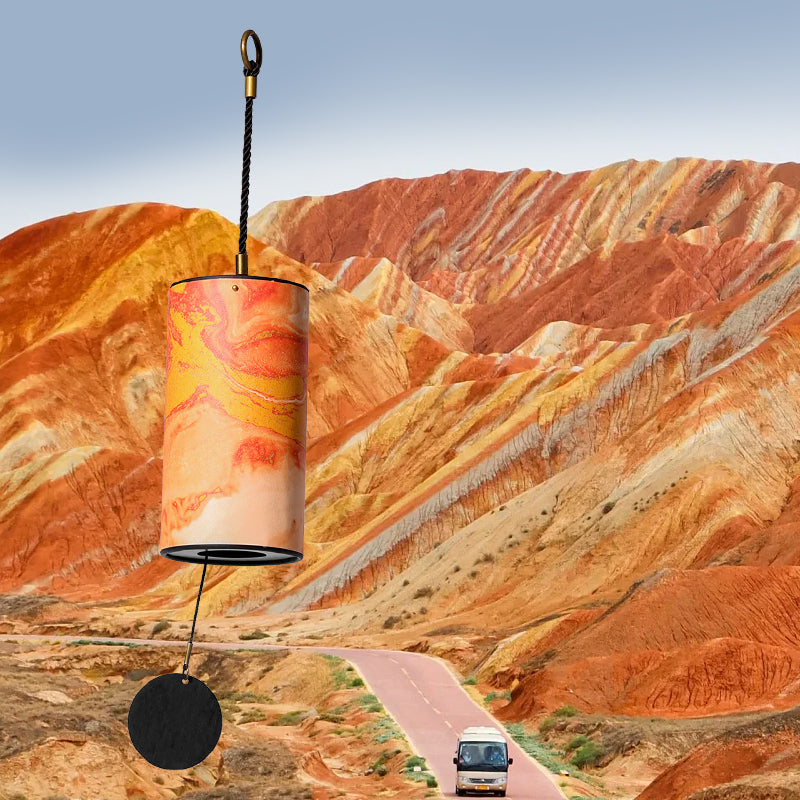 Hluru 9 Tubes Nanmu Bamboo & Specialty Paper Wind Chime for Mindfulness - Energy Series