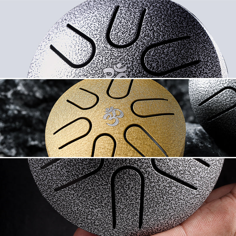 HUASHU 304 Złota Stal Dzwonek na Język 3 Cali 6 Not A5 Majuskuła dla Mindfulness - Mini Kieszeniowy Dzwonek