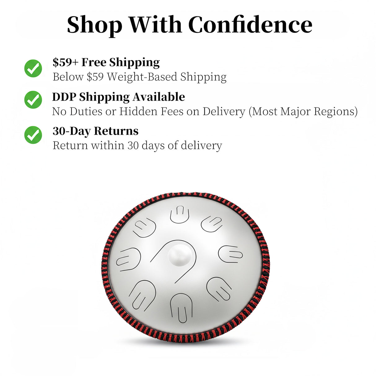 14インチミニハンドパンドラム9音癒し用 - タンバリン