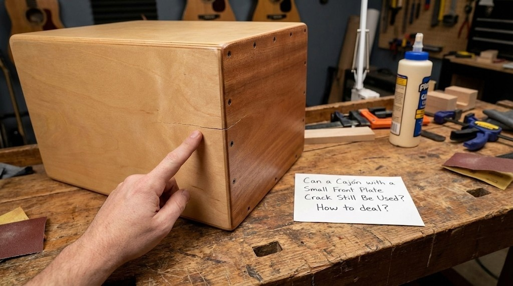 Can a Cajón with a Small Front Plate Crack Still Be Used? How to deal？