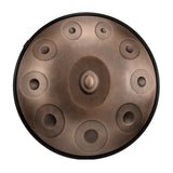 Tambour handpan HLURU en acier inoxydable et bronze, 22 pouces, 10 notes, D-Kurd, pour la relaxation - Niveau B, bord en caoutchouc 