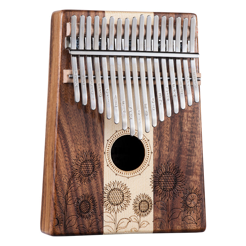Kalimba Huashu 17 touches en koa et érable en do majeur pour musicothérapie - Tournesol 