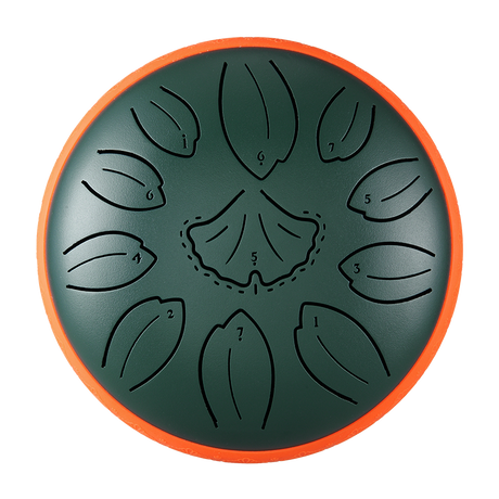 Huashu 11 notes 6" C5 Major Carbon Steel Tongue Drum For Yoga - Golden Ginkgobiloba