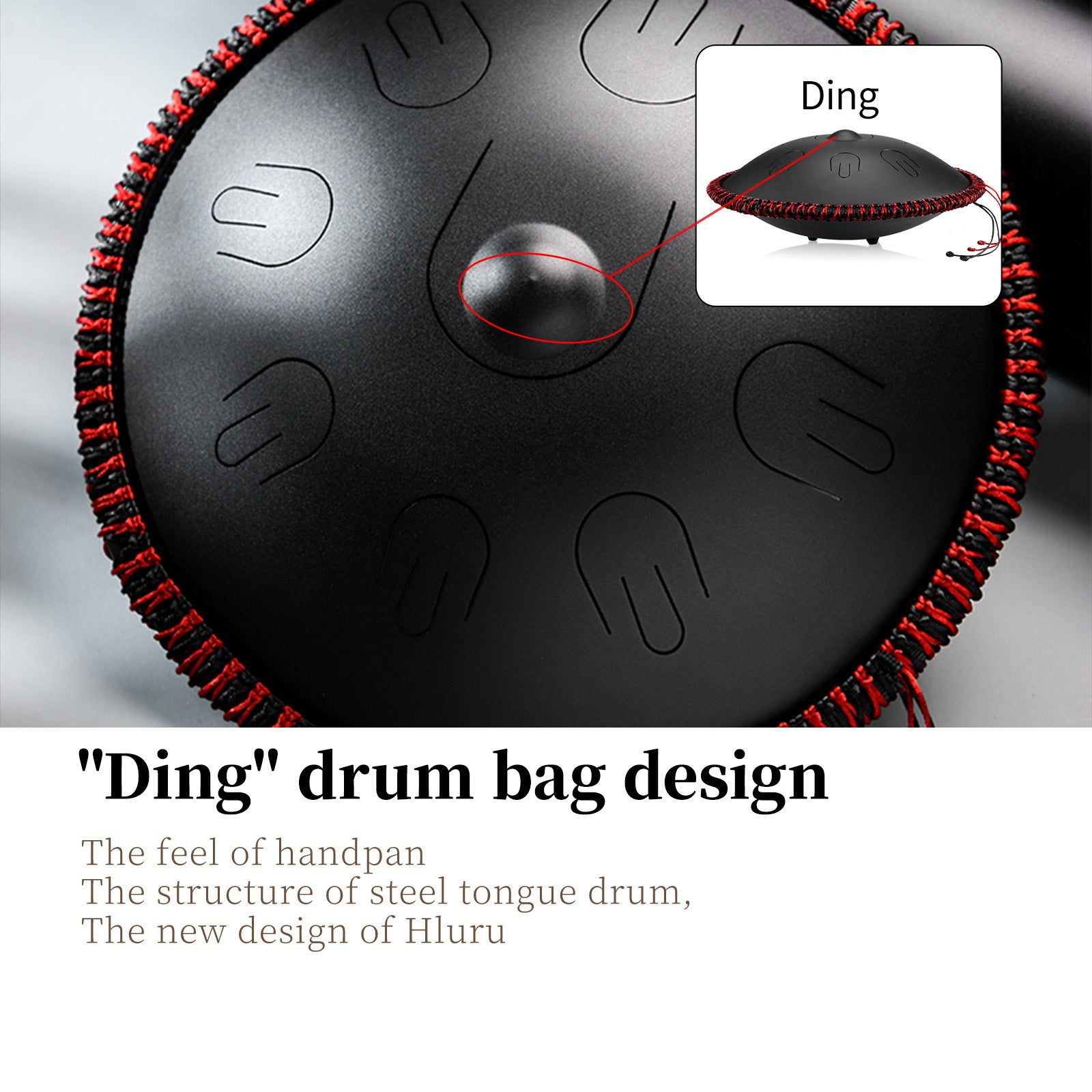 HLURU 432Hz Mini Handpan Drum | Patented Overtone Tongue Drum