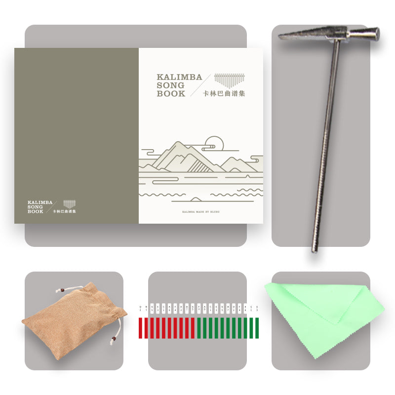 Kalimba Hluru 21 touches en hêtre et résine époxy, en do majeur, pour pratiques spirituelles - Deep Ocean Whale 