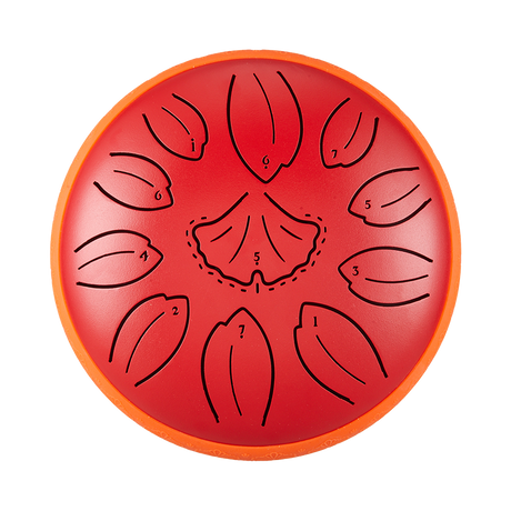 Huashu 11 notes 6" C5 Major Carbon Steel Tongue Drum For Yoga - Golden Ginkgobiloba