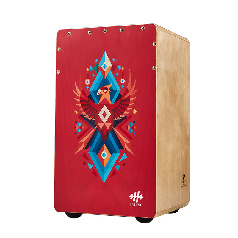 Cajón chino Hluru de fresno, 42 cm, color rosa hibisco, para yoga, serie para adolescentes - Pájaro Bermellón 