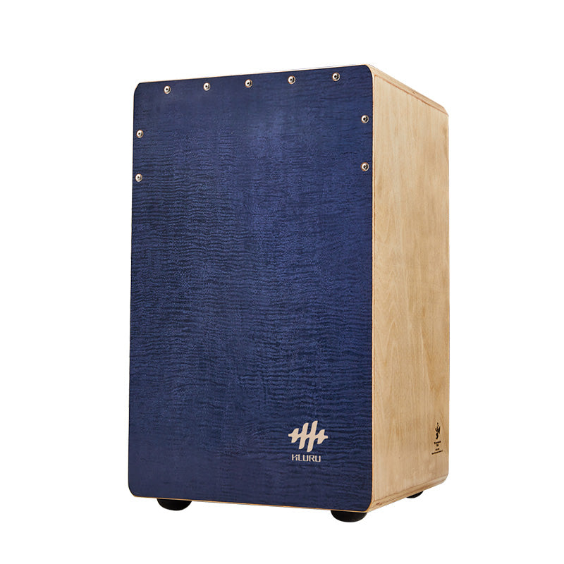 Hluru Chinese Ash Cajón 48CN Indigo Blue for Music Therapy - Vermilion Bird