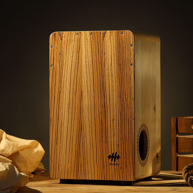 Cajon TIGER CAJ2-BR Brun Avec Housse Rem Portative - Instrument De Percussion Haut De Gamme Pour Débutants Et Pros