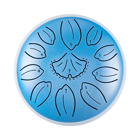 Huashu 11 notes 6" C5 Major Carbon Steel Tongue Drum For Yoga - Golden Ginkgobiloba