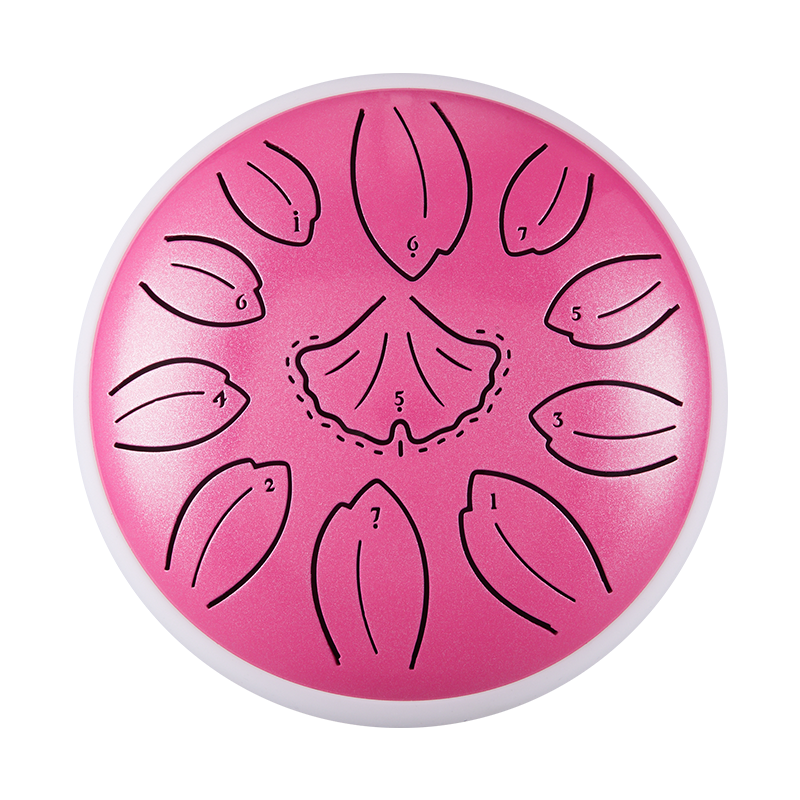 Huashu 11 notes 6" C5 Major Carbon Steel Tongue Drum For Yoga - Golden Ginkgobiloba