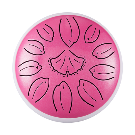Huashu 11 notes 6" C5 Major Carbon Steel Tongue Drum For Yoga - Golden Ginkgobiloba